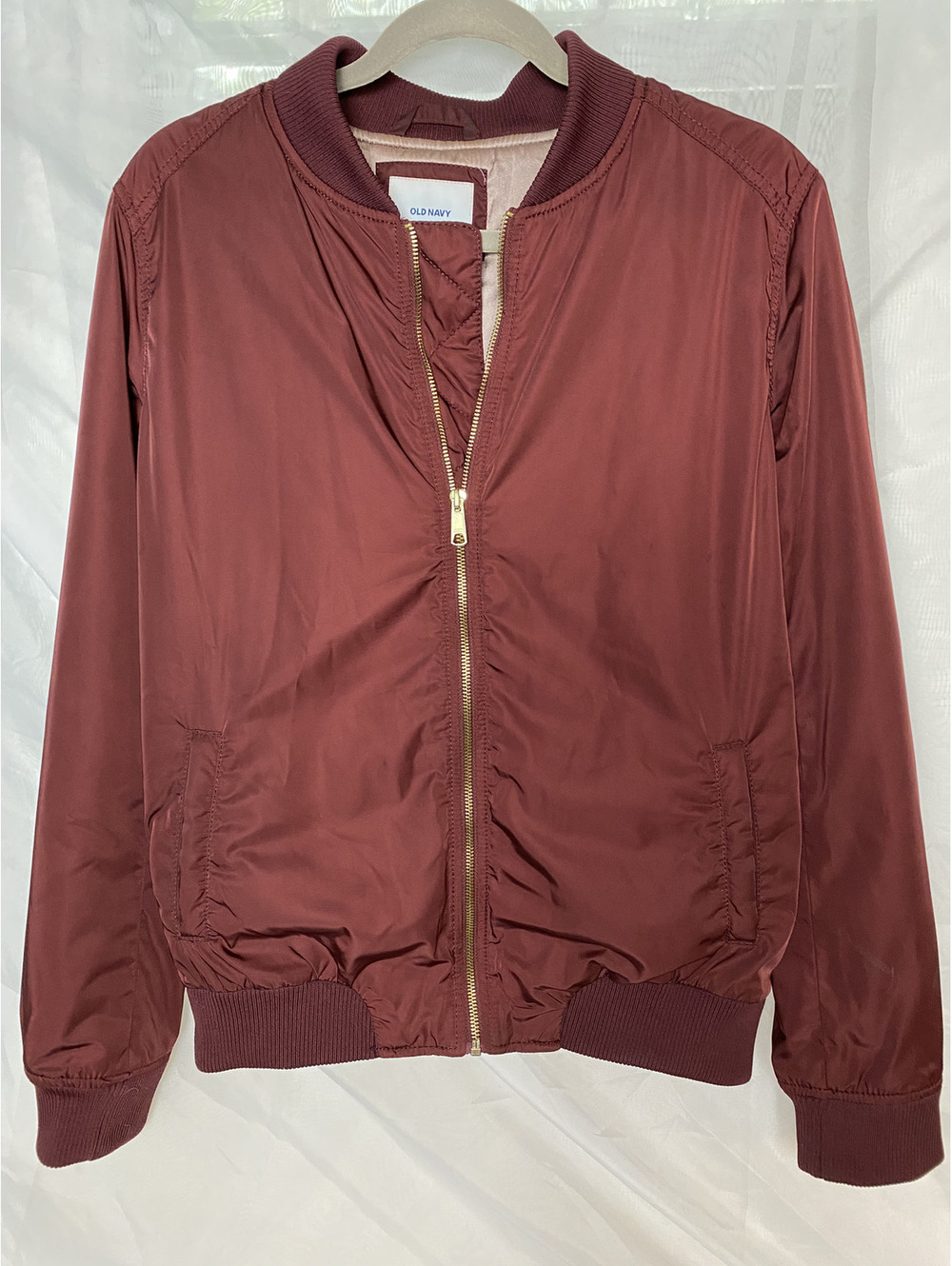 Old Navy burgundy bomber jacket Tall Size L